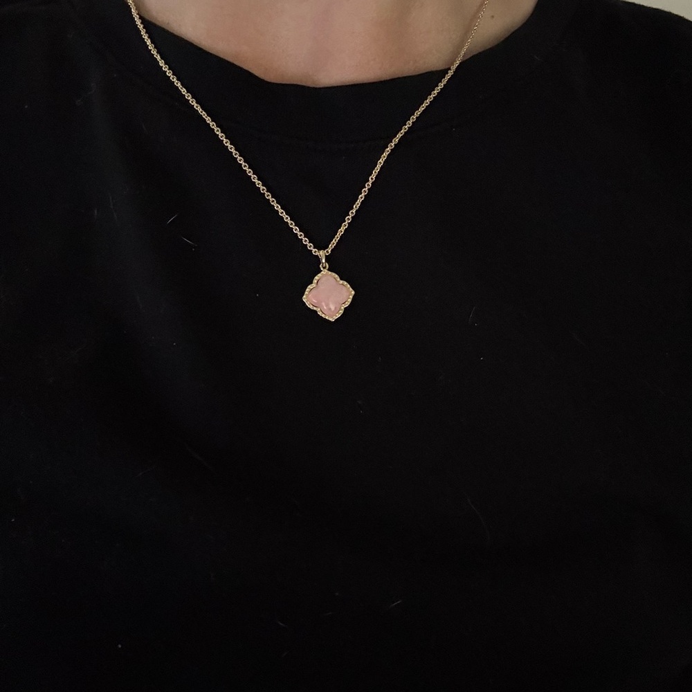 Kendra Scott Gold and Pink Pendant Necklace